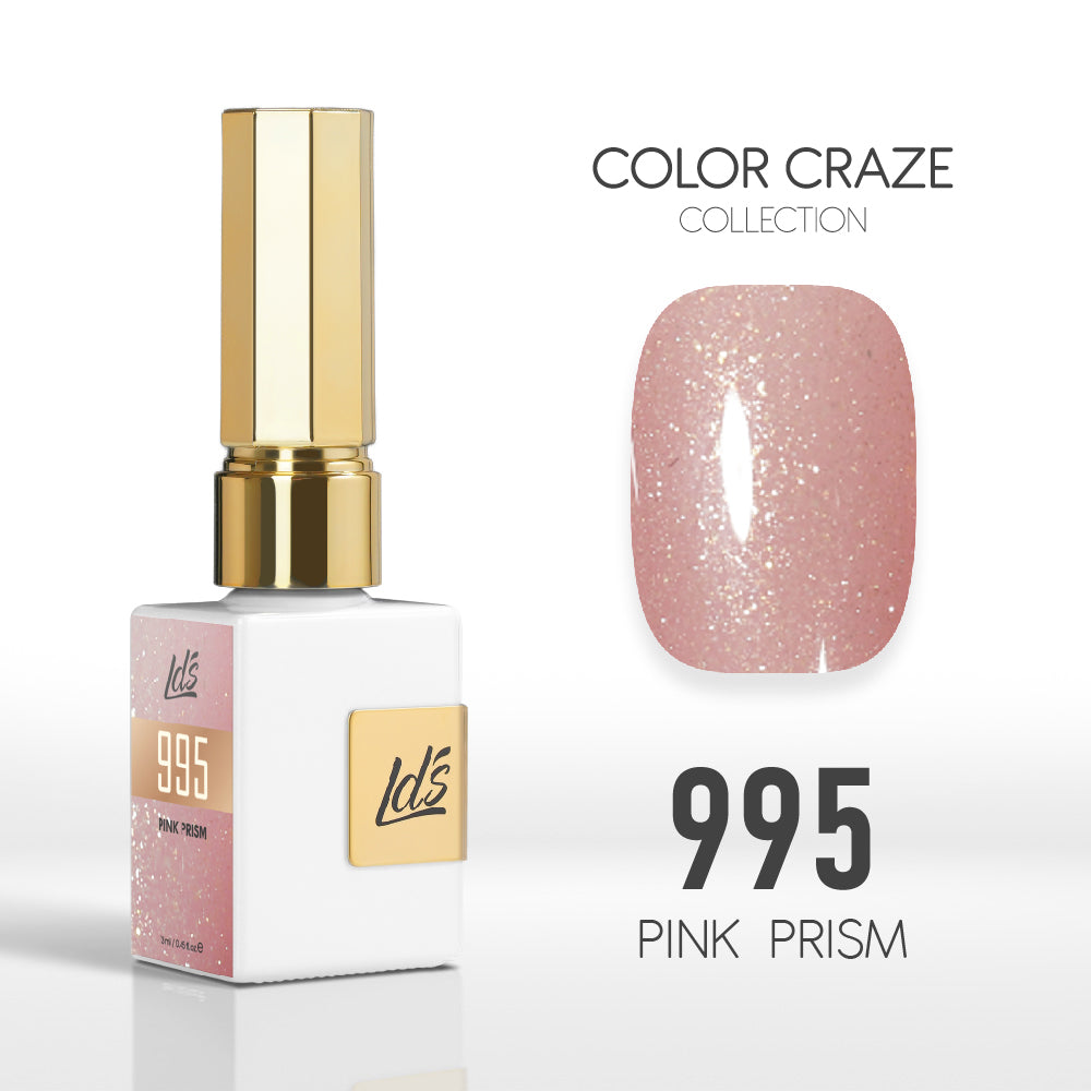 LDS Color Craze Gel Nail Polish - 995 Pink Prism - 0.5oz