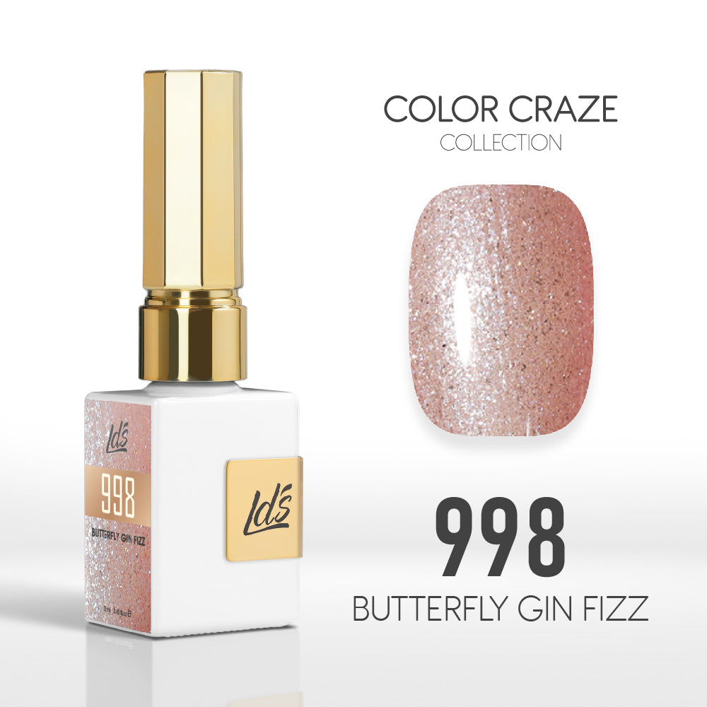 LDS Color Craze Gel Nail Polish - 998 Butterfly Gin Fizz - 0.5oz