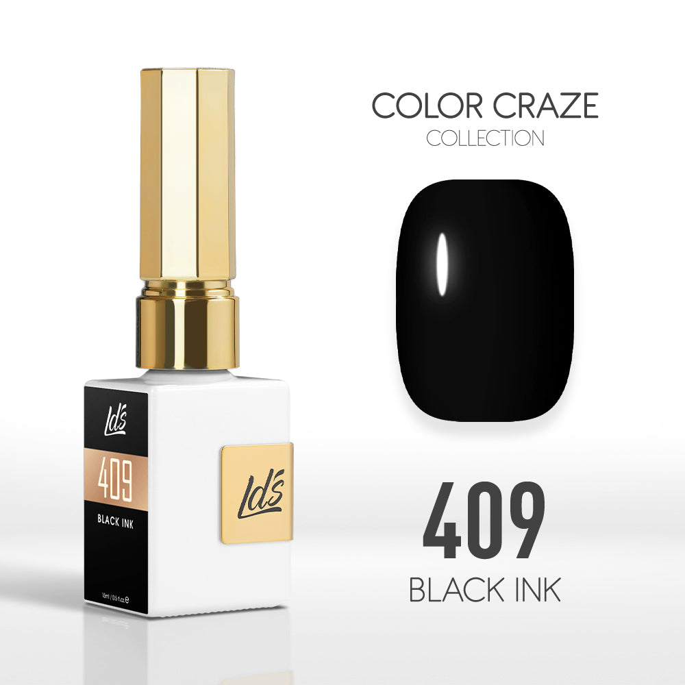 LDS Color Craze Collection - 409 Black Ink - Gel Polish 0.5oz