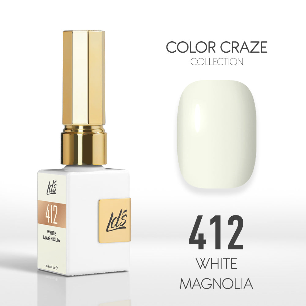 LDS Color Craze Collection - 412 White Magnolia - Gel Polish 0.5oz