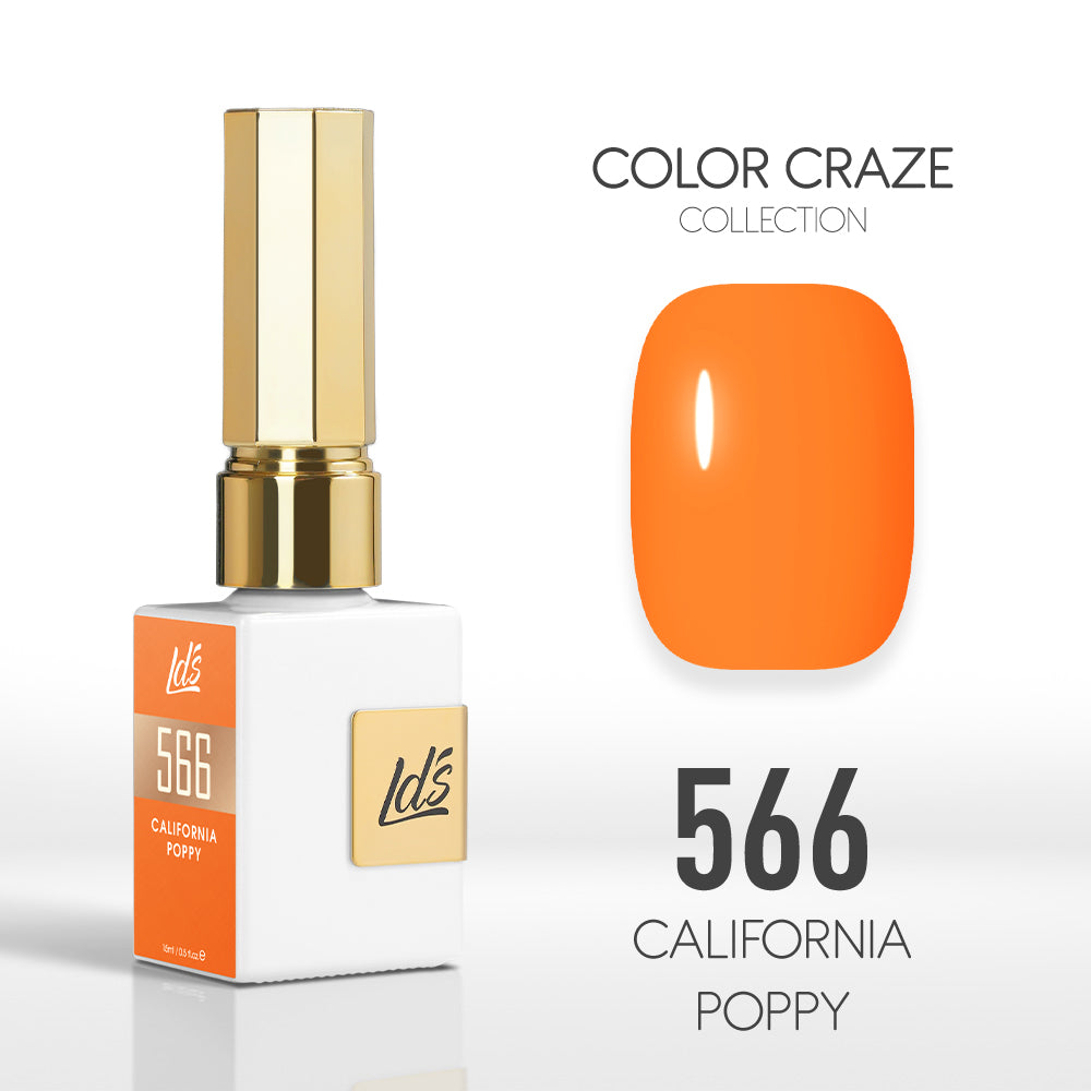 LDS Color Craze Collection - 566 California Poppy - Gel Polish 0.5oz