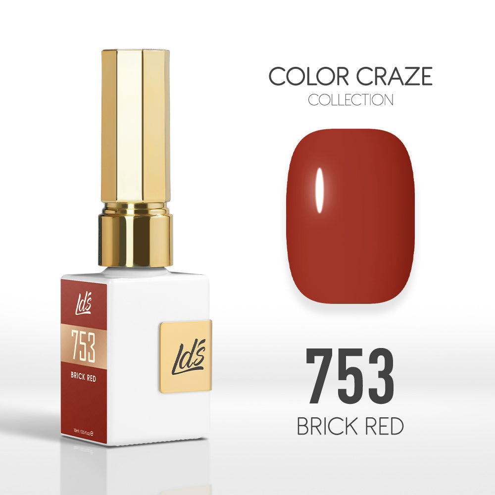 LDS Color Craze Collection - 753 Brick Red - Gel Polish 0.5oz