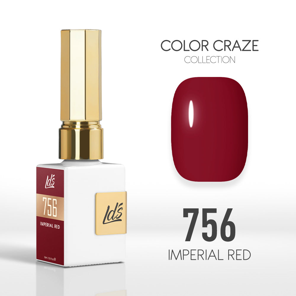 LDS Color Craze Collection - 756 Imperial Red - Gel Polish 0.5oz