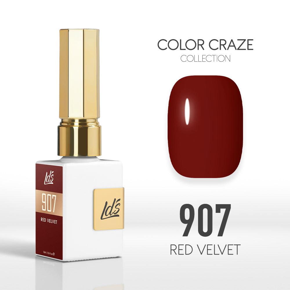 LDS Color Craze Collection - 907 Red Velvet - Gel Polish 0.5oz