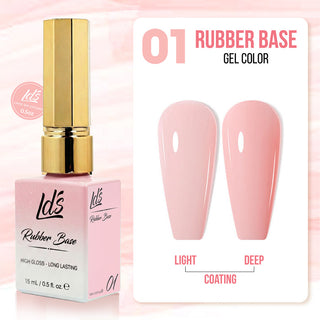 LDS Rubber Base Gel - RB-01 (Ver 2) - GEL POLISH 0.5 OZ - Bouncy Blush Collection