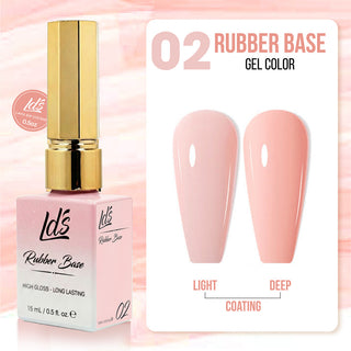 LDS Rubber Base Gel - RB-02 (Ver 2) - GEL POLISH 0.5 OZ - Bouncy Blush Collection
