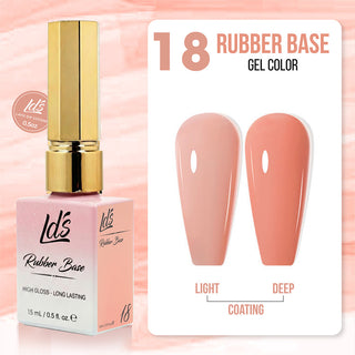 LDS Rubber Base Gel - RB-18 (Ver 2) - GEL POLISH 0.5 OZ - Bouncy Blush Collection