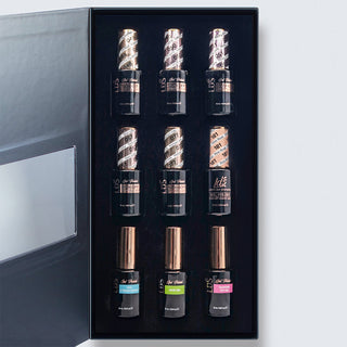 LDS Holiday Collection: 6 Healthy Gel Polishes, 1 Base Gel, 1 Top Gel, 1 Strengthener - BARE NECESSITIES - 051; 050; 181; 057; 077; 049