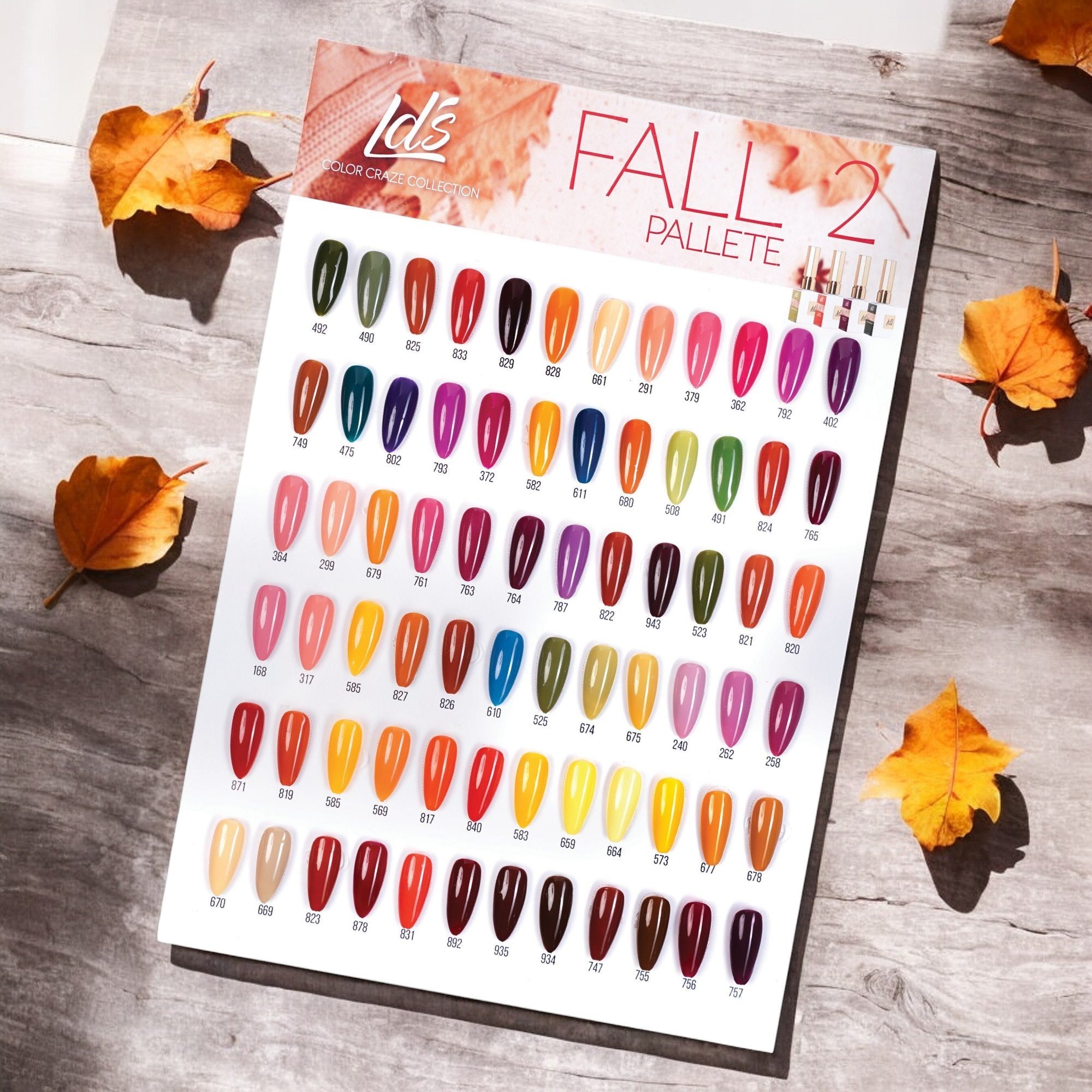 LDS Color Craze Collection - Set 72 Colors Fall 2 Pallete Collection - Gel Polish 0.5oz