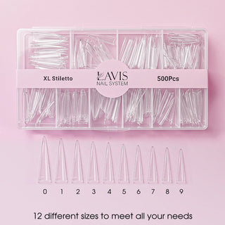 Lavis - XL Stiletto - Clear - 500 Pcs