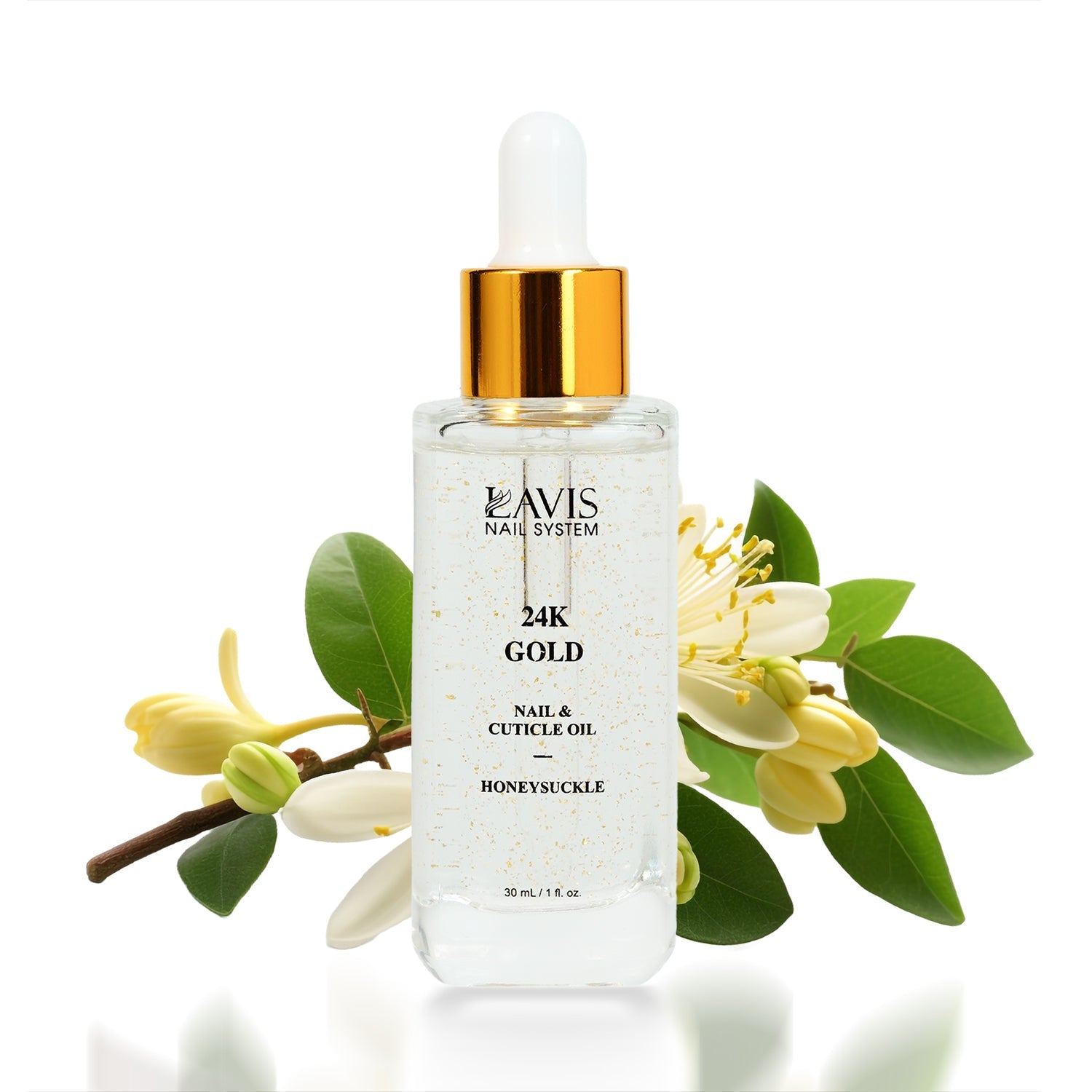 Lavis 24K Gold Nail & Cuticle Oil - Honeysuckle - 30mL