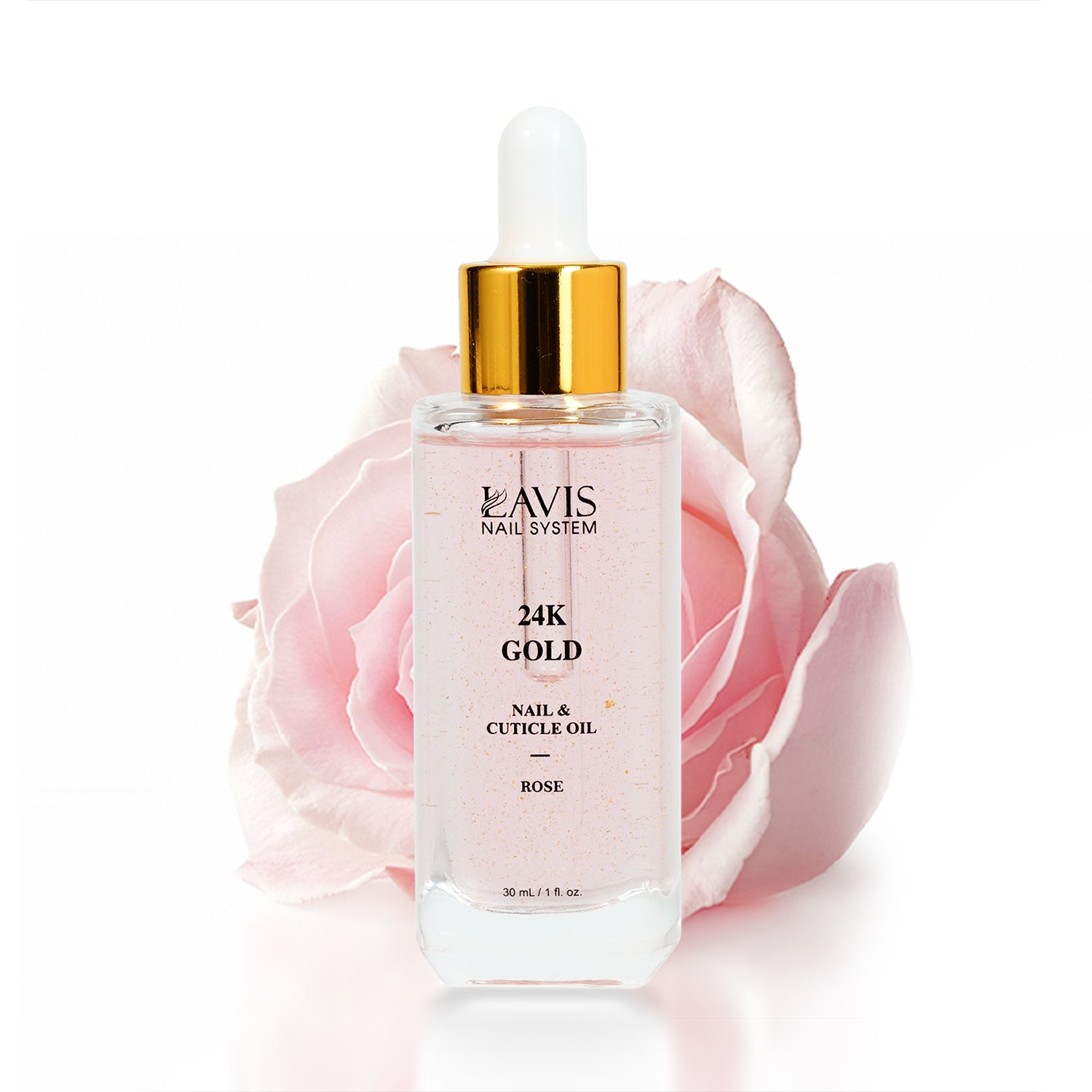 Lavis 24K Gold Nail & Cuticle Oil - Rose - 30mL