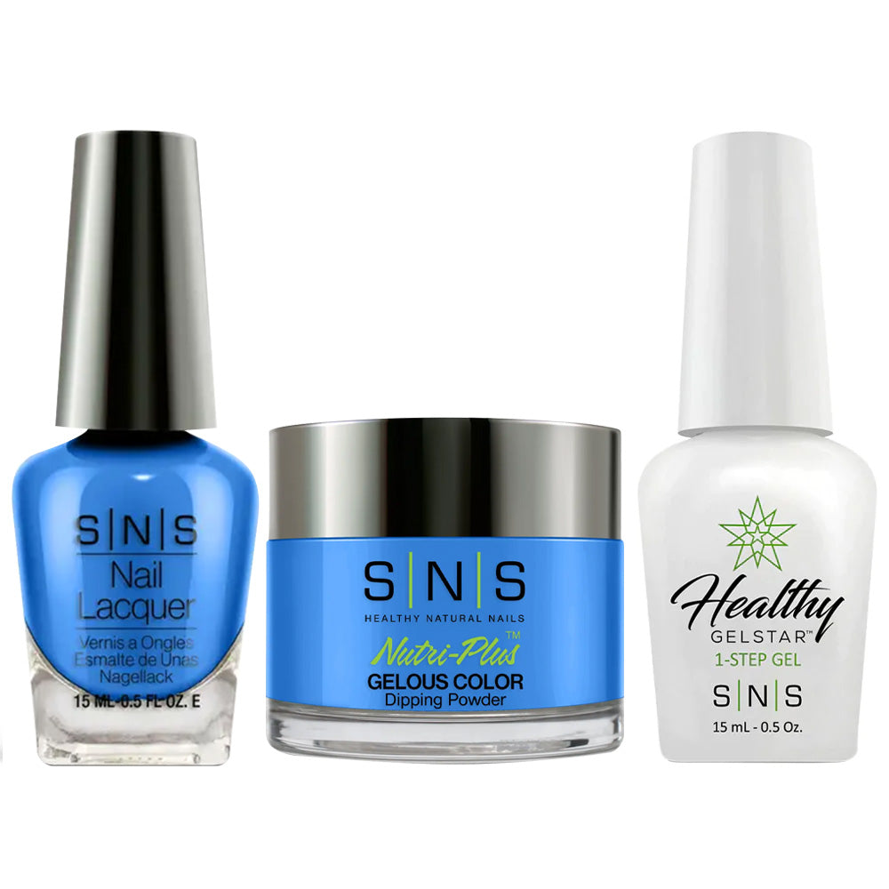 SNS 3 in 1 - DR10 Blue My Mind - Dip (1oz), Gel & Lacquer Matching