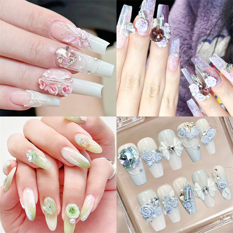 Rose Flower Nail Art Decorations Resin #03 Green