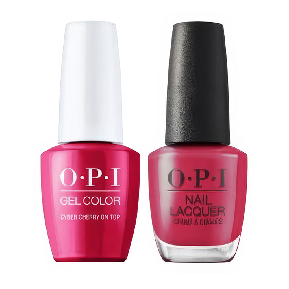 OPI Gel Nail Polish Duo - GLF014 Cyber Cherry on Top - Gel Polish 0.5oz