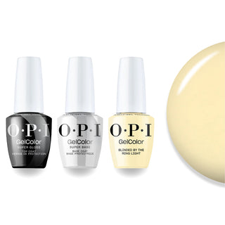 OPI Intelli-Gel Combo - Super Base Coat, Super Gloss Top Coat & S003 Blinded By The Ring Light