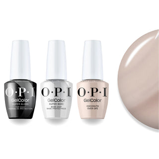 OPI Intelli-Gel Combo - Super Base Coat, Super Gloss Top Coat & F89 Coconuts Over OPI