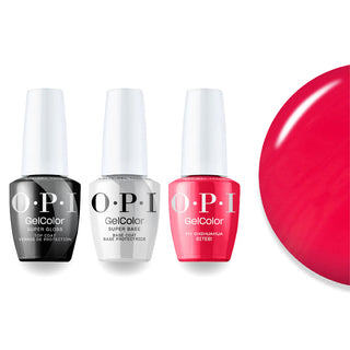 OPI Intelli-Gel Combo - Super Base Coat, Super Gloss Top Coat & M21 My Chihuahua Bites