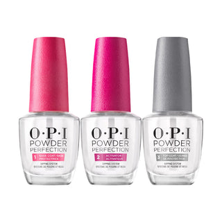 OPI Powder Perfection 3 Steps: Base, Activator, Top Coat - Dipping Essentials Bundle 0.5 oz