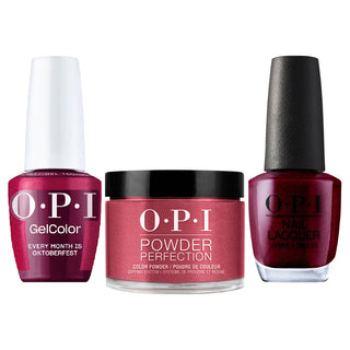 OPI Intelli 3 In 1 - F040 Every Month is Oktoberfest - Red, Purple Colors - Dip, Gel & Lacquer Matching (OPI Fall 2026 Collection)