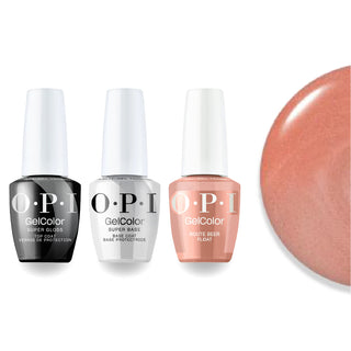OPI F043 Route Beer Float Intelli-Gel Combo - Super Base Coat, Super Gloss Top Coat