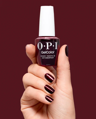 OPI Intelli-Gel - F040 Every Month is Oktoberfest - Red, Purple - Gel Color 0.5 oz (OPI Fall 2026 Collection)