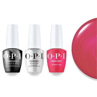 OPI S067 Pompeii Pink Intelli-Gel Combo - Super Base Coat, Super Gloss Top Coat