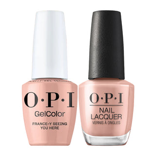 OPI Intelli Gel & Lacquer Duo - F039 France-y Seeing You Here - Peach, Pink - 0.5 oz (OPI Fall 2026 Collection)