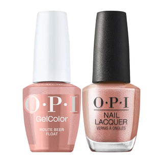 OPI Intelli Gel & Lacquer Duo - F043 Route Beer Float - Brown, Orange - 0.5 oz (OPI Fall 2026 Collection)