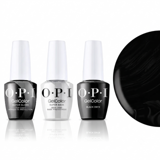 OPI T02 Black Onyx Intelli-Gel Combo - Super Base Coat, Super Gloss Top Coat (OPI Wicked Holiday Collection)