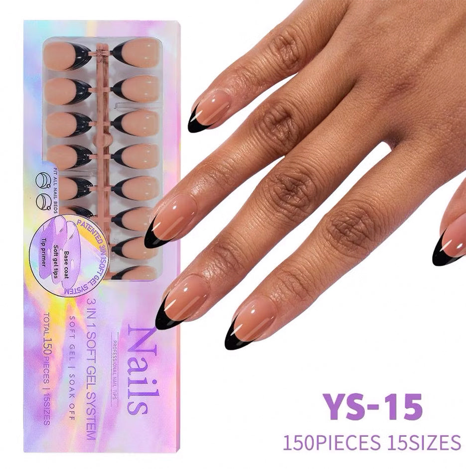 3-in-1 Coattips - French Nails Tips - Full Cover - Press on Nails