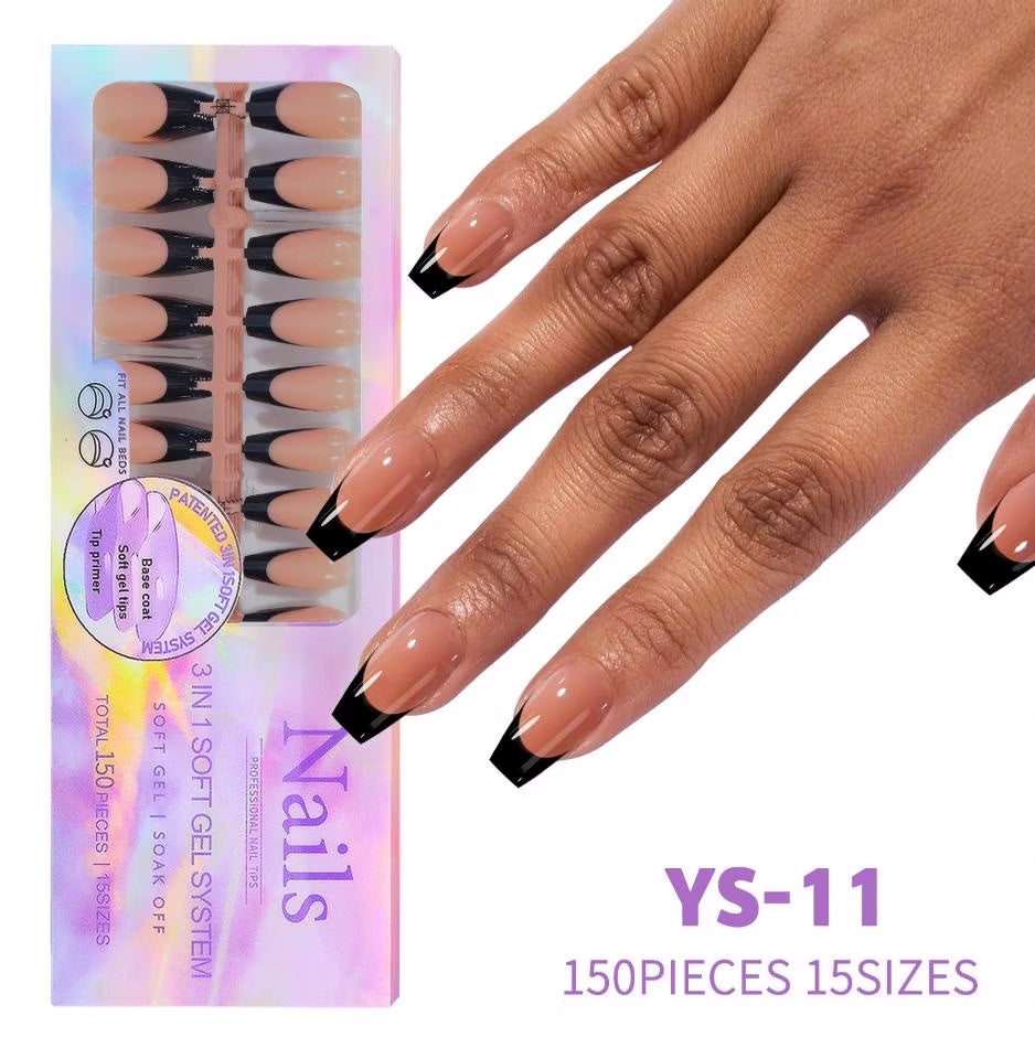 3-in-1 Coattips - French Nails Tips - Full Cover - Press on Nails