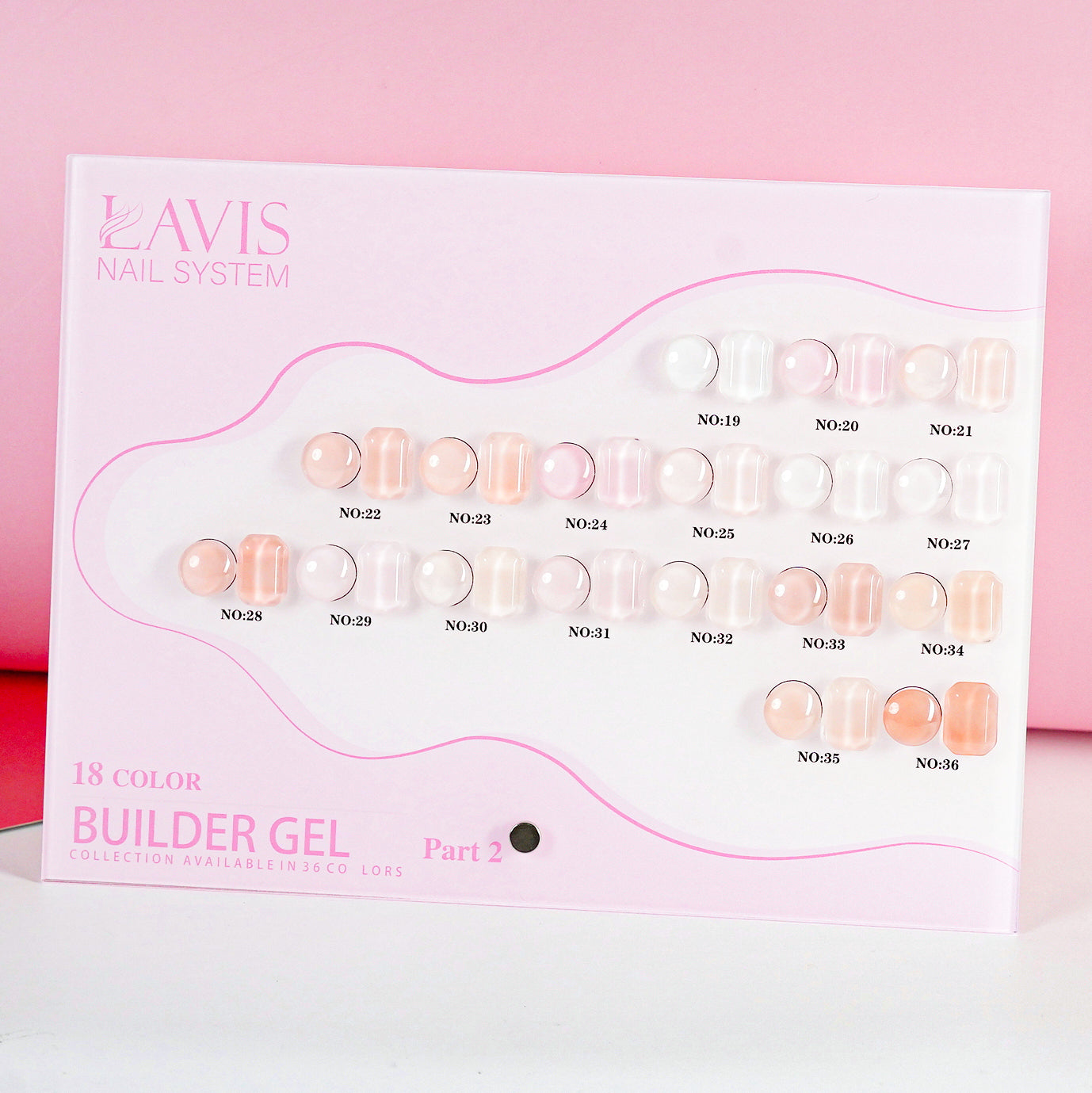 LAVIS Builder Gel 2 - Part 2 Set 18 Colors (B19 - B36) - Gel Polish 15ml