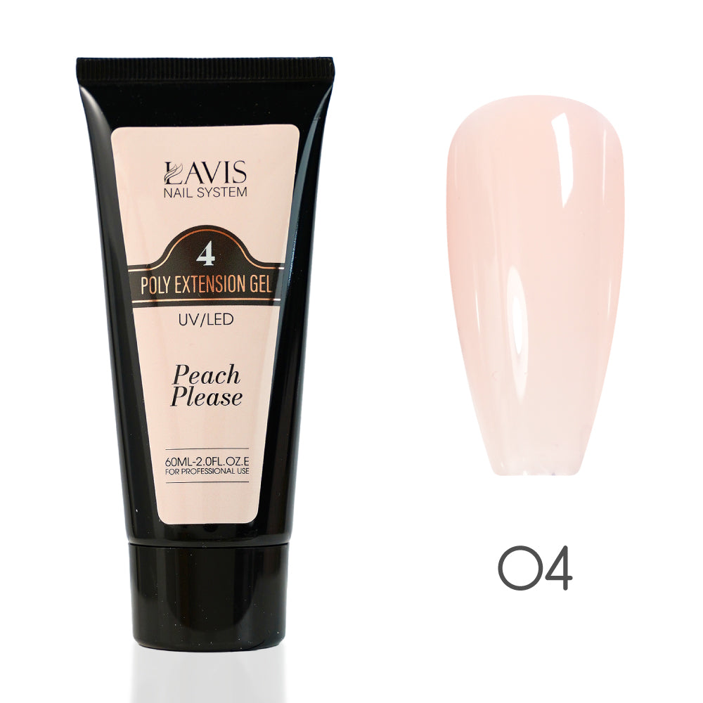 LAVIS 04 Peach Please - New Poly Extension Gel 15 UV/LED 60ml