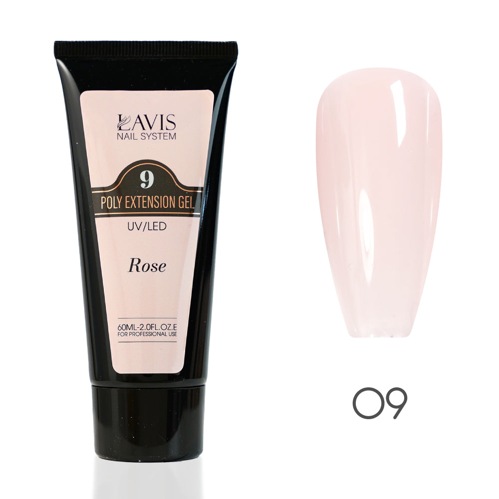 LAVIS 09 Rose - New Poly Extension Gel 15 UV/LED 30ml