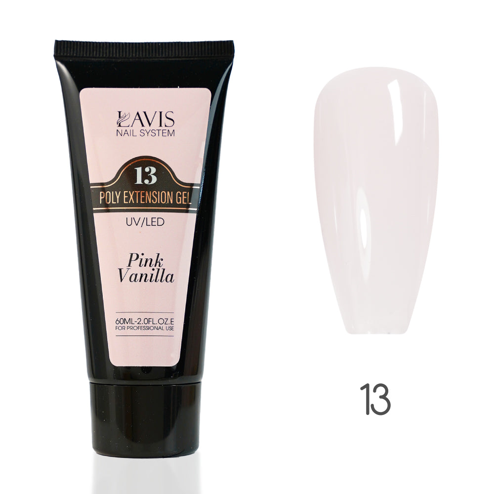 LAVIS 13 Pink Vanilla - New Poly Extension Gel 15 UV/LED 60ml