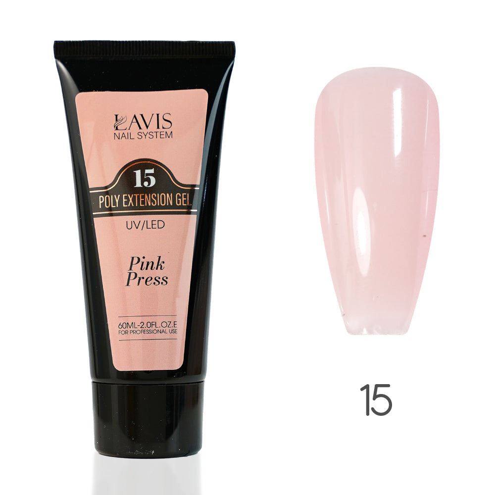 LAVIS 15 Pink Press - New Poly Extension Gel 15 UV/LED 60ml