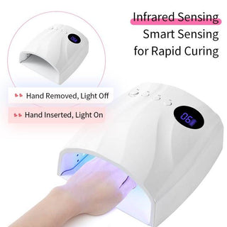 Professional Rechargeable Cordless 96W UV/LED Nail Lamp - White
