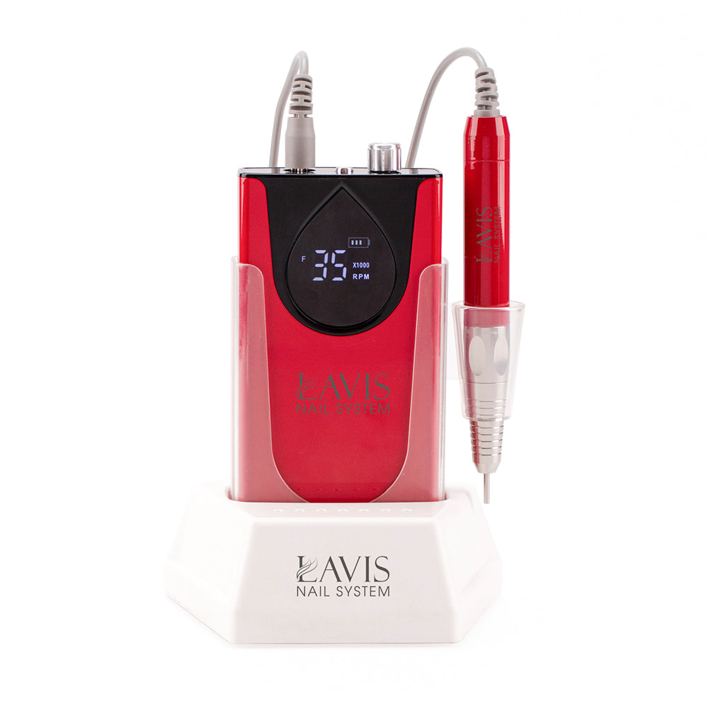  LAVIS Nail Drill - Red by LAVIS NAILS TOOL sold by DTK Nail Supply