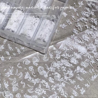 Nail Transfer Foil - White Flower - NZ17