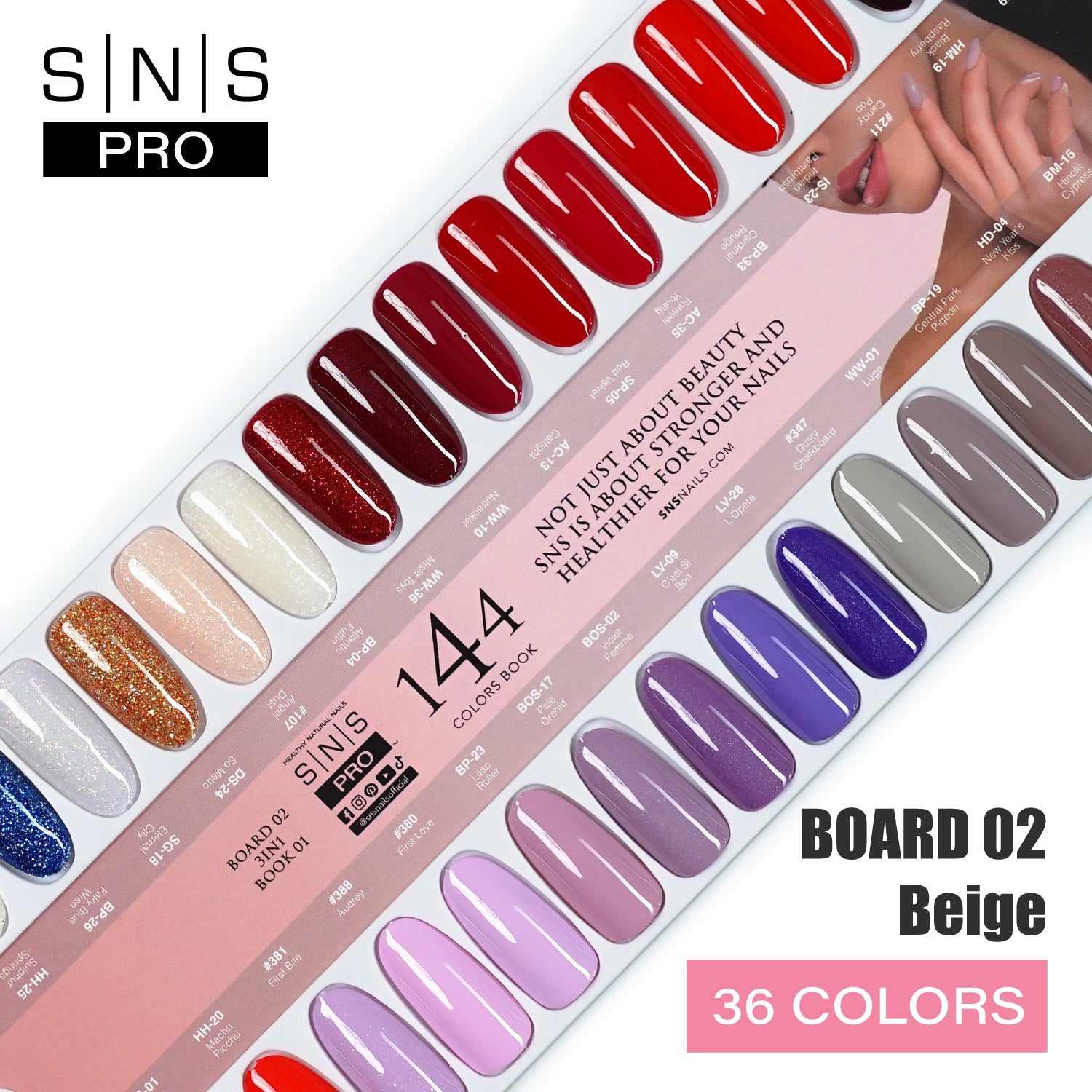 SNS Pro Dipping & Acrylic Powder - Set 36 Colors - Board 2 Beige (037 - 072)