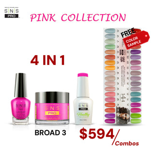 SNS Pro 4 in 1 - Board 3 Pink Collection (073 - 108) - Dip, Gel & Lacquer Matching