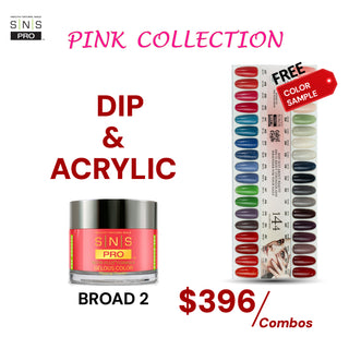 SNS Pro Dipping & Acrylic Powder - Set 36 Colors - Board 02 Pink Collection (037 - 072)