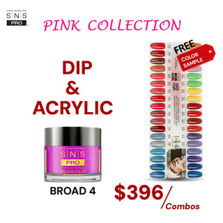 SNS Pro Dipping & Acrylic Powder - Set 36 Colors - Board 04 Pink Collection (109 - 144)
