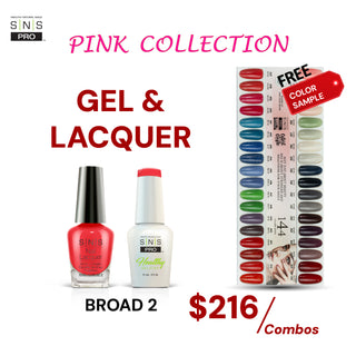 SNS Pro Gel Nail Polish Duo Set 36 Colors - Board 2 Pink Collection (037 - 072)