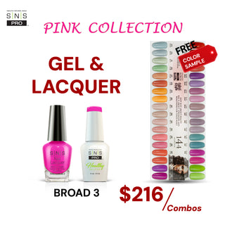 SNS Pro Gel Nail Polish Duo Set 36 Colors - Board 3 Pink Collection (073 - 108)