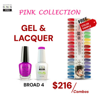 SNS Pro Gel Nail Polish Duo Set 36 Colors - Board 4 Pink Collection (109 - 144)