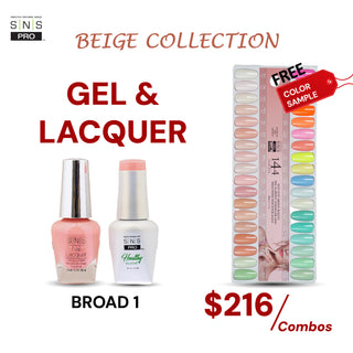 SNS Pro Gel Nail Polish Duo Set 36 Colors - Board 1 Beige (001 - 036)