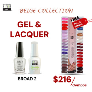 SNS Pro Gel Nail Polish Duo Set 36 Colors - Board 2 Beige (037 - 072)