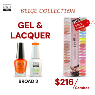 SNS Pro Gel Nail Polish Duo Set 36 Colors - Board 3 Beige (073 - 108)